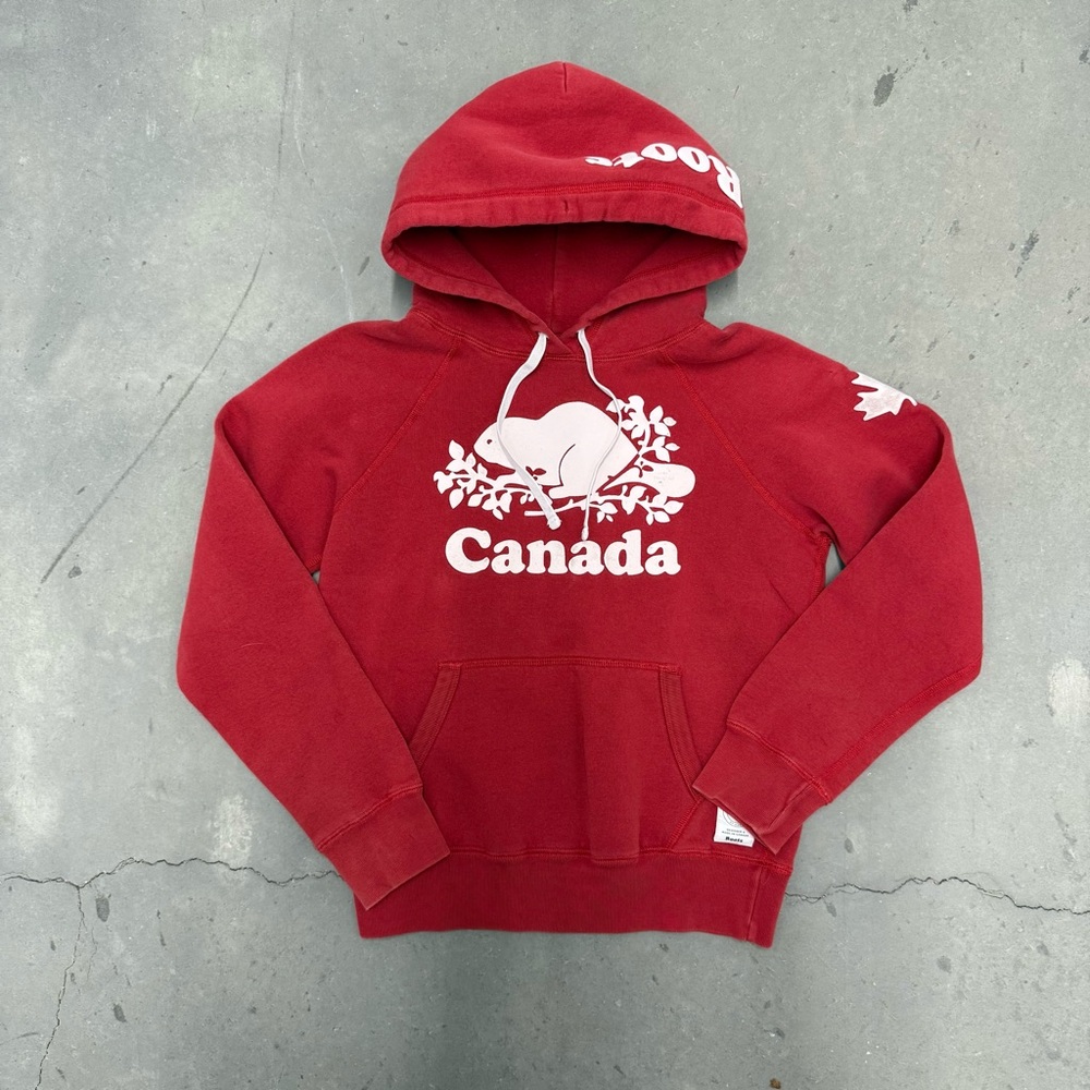Roots Red Canada Hooded Sweater